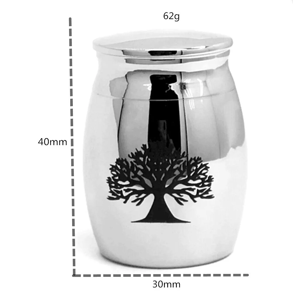 Stainless Steel Cinerary Funerary Urn Jar Opening the Tree of Life Urn Container stainless steel urn commemorative casket