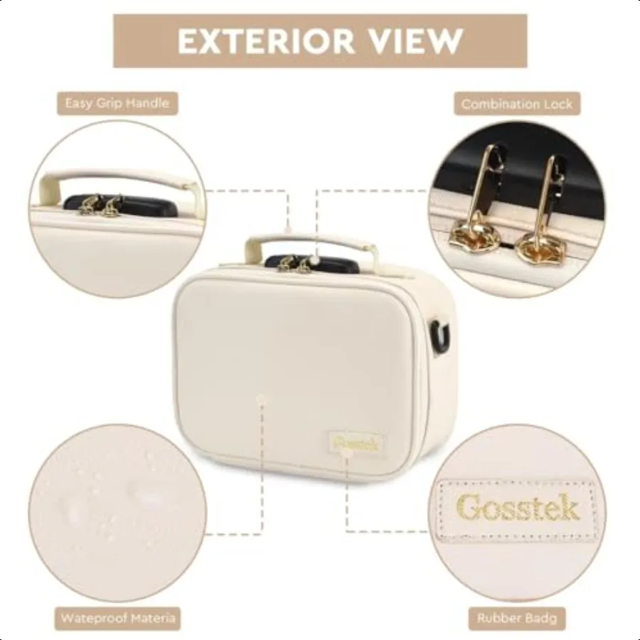 PU Leather Storage Bag Cosmetic Storage Box case Beige