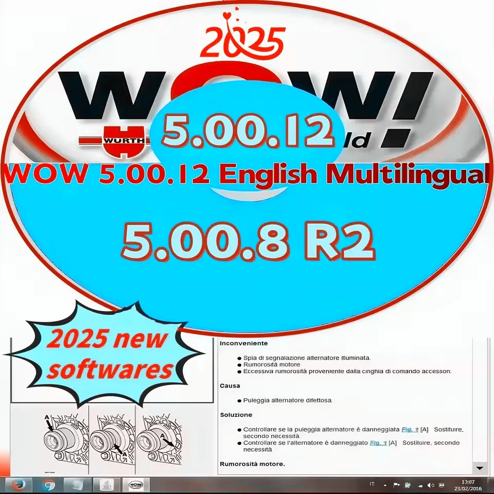 

WOW 5.00.12 diagnostics Software 5.00.8 R2 + Kengen French Spanish Polish Italian Serbian German Polish Dutch Czech Portuguese