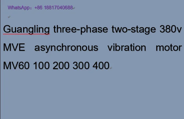 Guangling three-phase two-stage 380v MVE asynchronous vibration motor MV60 100 200 300 400