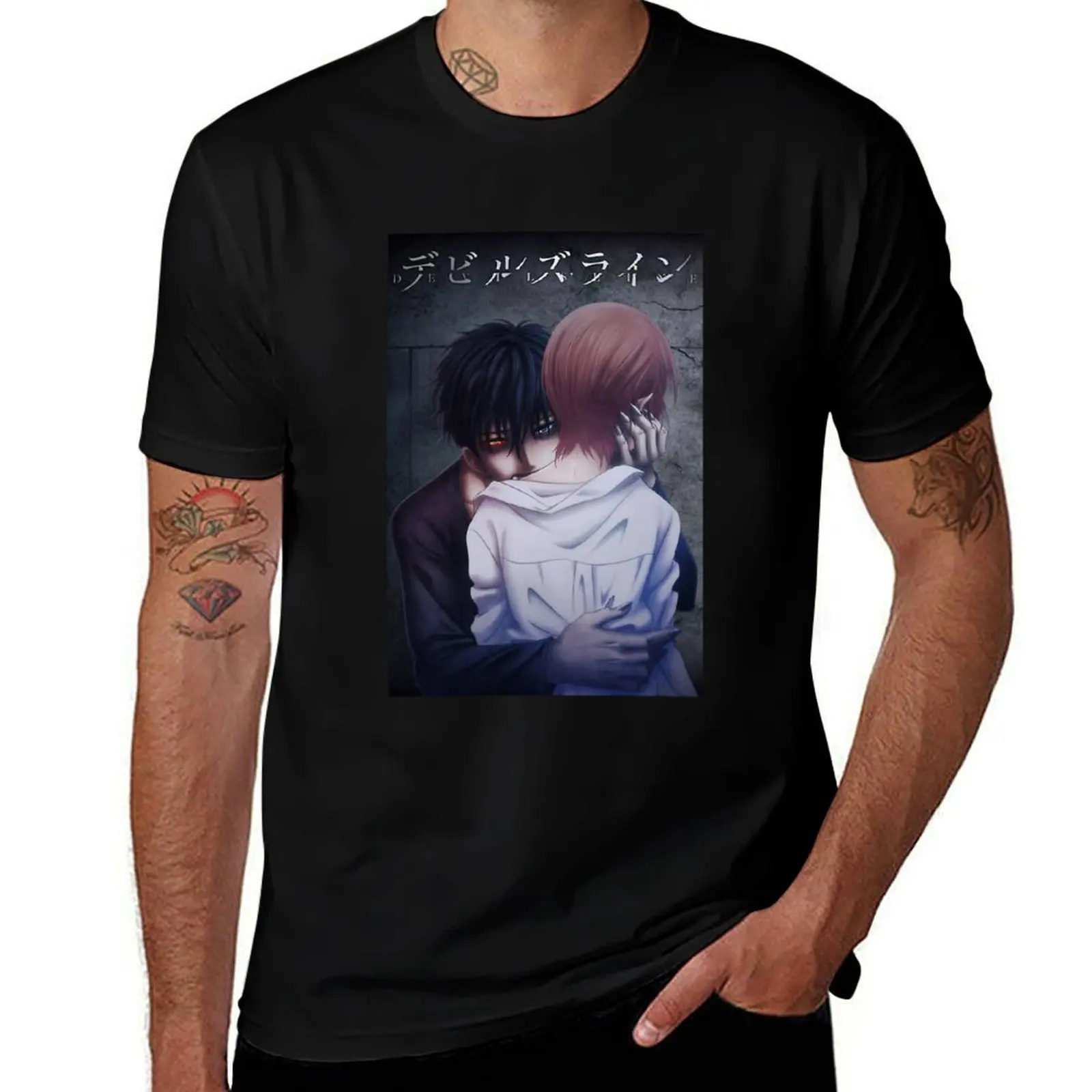 Devils_ Line - poster T-Shirt heavyweights anime stuff black t-shirts for men