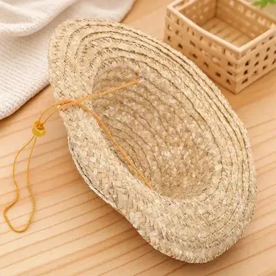 

Braided Straw Kids Wide Brim Sun Hat Adjustable 52 56cm Camel Beach Hat Durable Breathable Outdoor Gardening Fishing Concerts