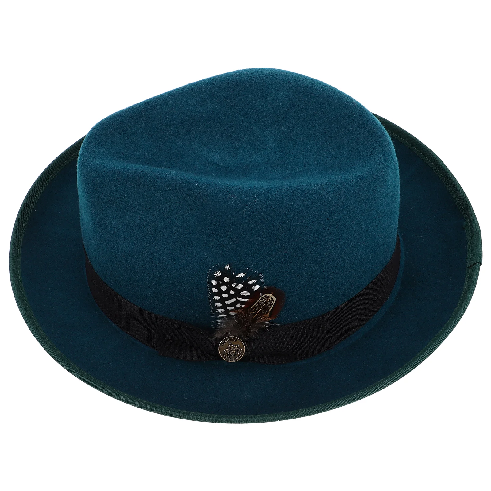 

Wool Felt Cowboy Hat Bowknot Design Wide Brim Adjustable Size Sun Protection Unisex Classic Fedora Party Wedding Stage