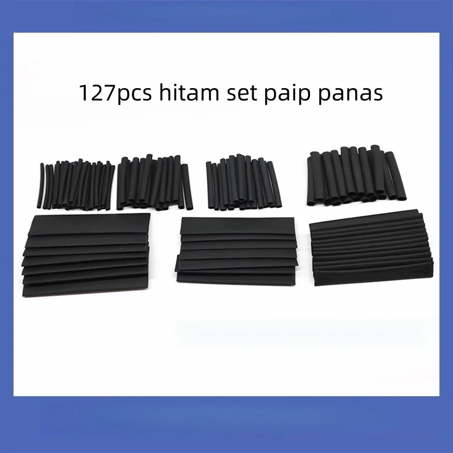 127pcs Hitam Mesra Alam Sekitar Api Heat Shrink Kit Beg
