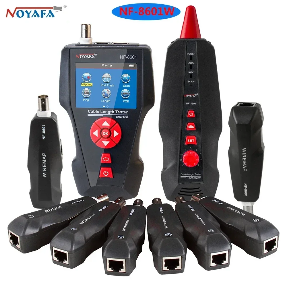 New NOYAFA NF-8601S Network Cable Tester with SCAN/POE/PING/Port Blink Function TDR Length Testers For RJ45, RJ11, BNC, Metal