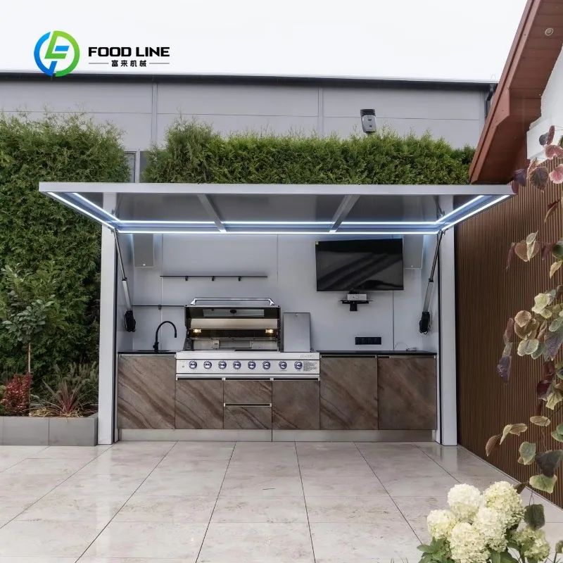Customized Rust-Proof China-Made Outdoor Kitchens-304 Stainless Steel Sun-Resistant with Built-in Grill for Villa Gardens