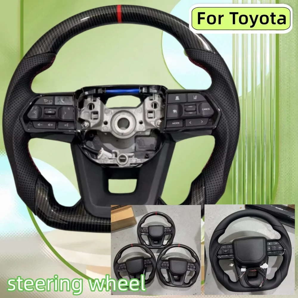 

Изготовленный на заказ руль из углеродного волокна в сборе для Toyota Hilux Fortuner Land Cruise GR для Toyota Previa, автомобильные аксессуары для интерьера