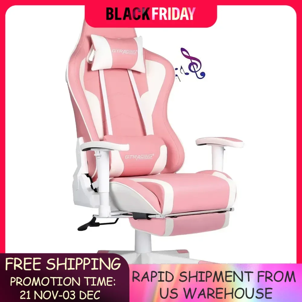 Gaming Chair,with Footrest Speakers Video Game Chair Bluetooth Music Heavy Duty Ergonomic Computer Office Desk Chair