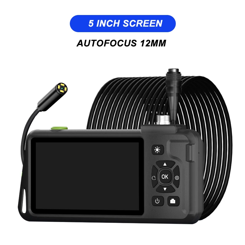 BUMBORN 5 ''ips industrielle Endoskop kamera 1080p hd Split Design wasserdichte Autofokus kamera 5,0 mp für Auto kanal kontrolle 15m starres Kabel 3