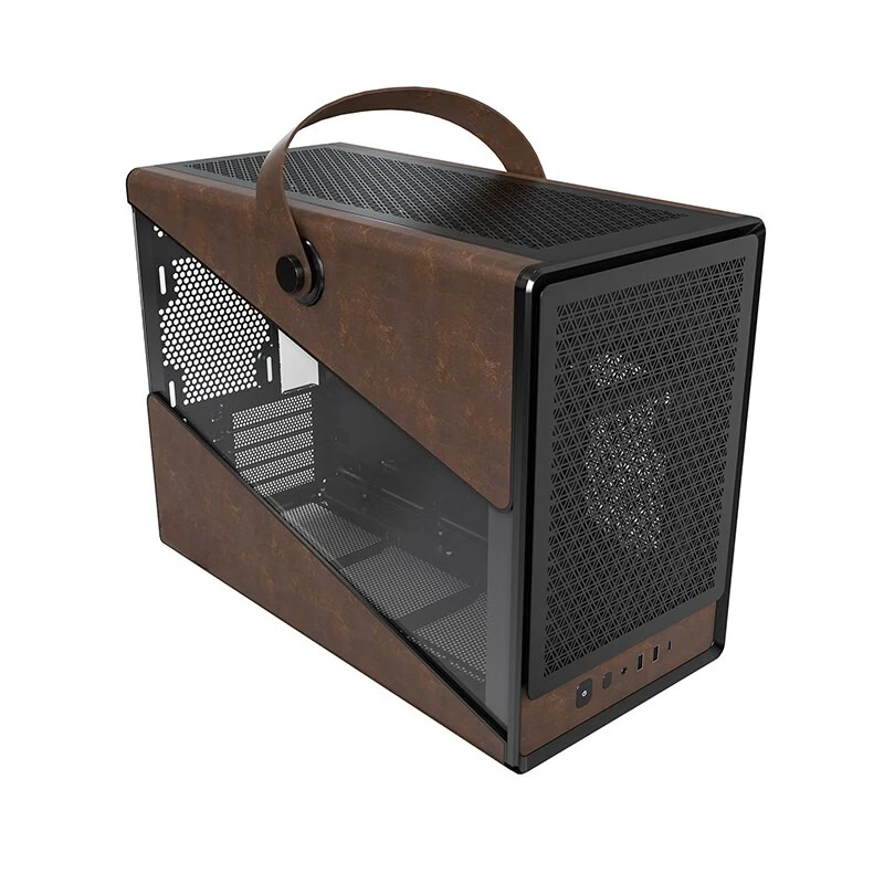 White Deluxe Edition Leather Portable 360 Water Cooled Computer Case