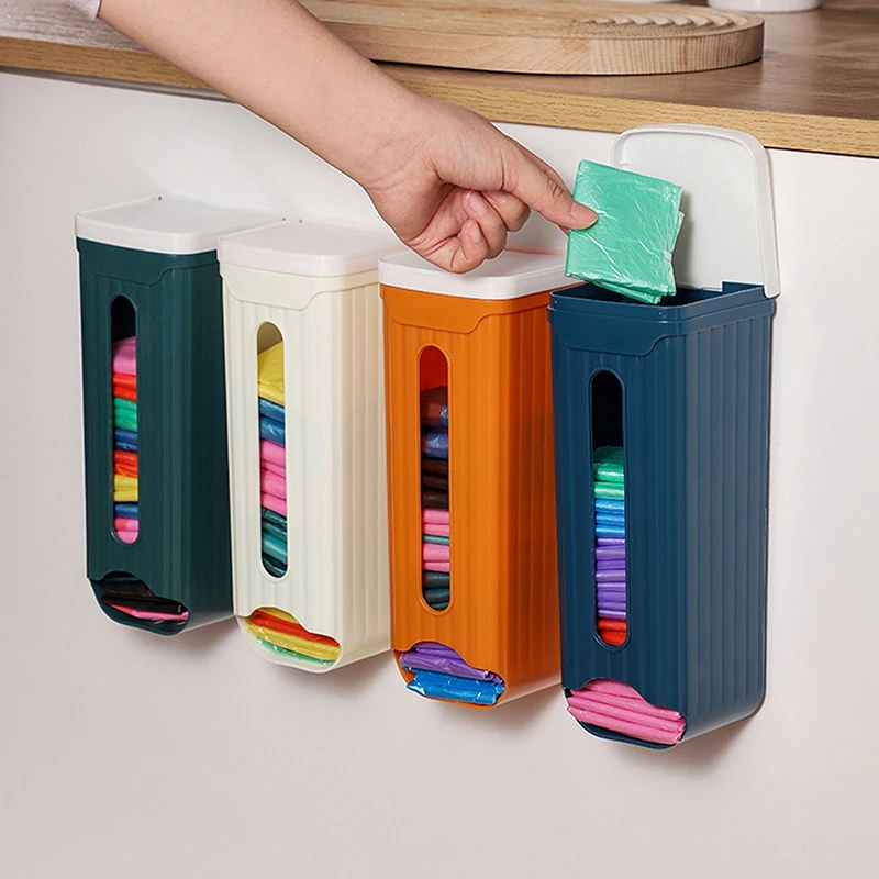 Home Garbage Bag Box Kitchen Organizer Bathroom Wall Hanging Storage Rack Bags Dispenser Storing Rack Storage Box Holder