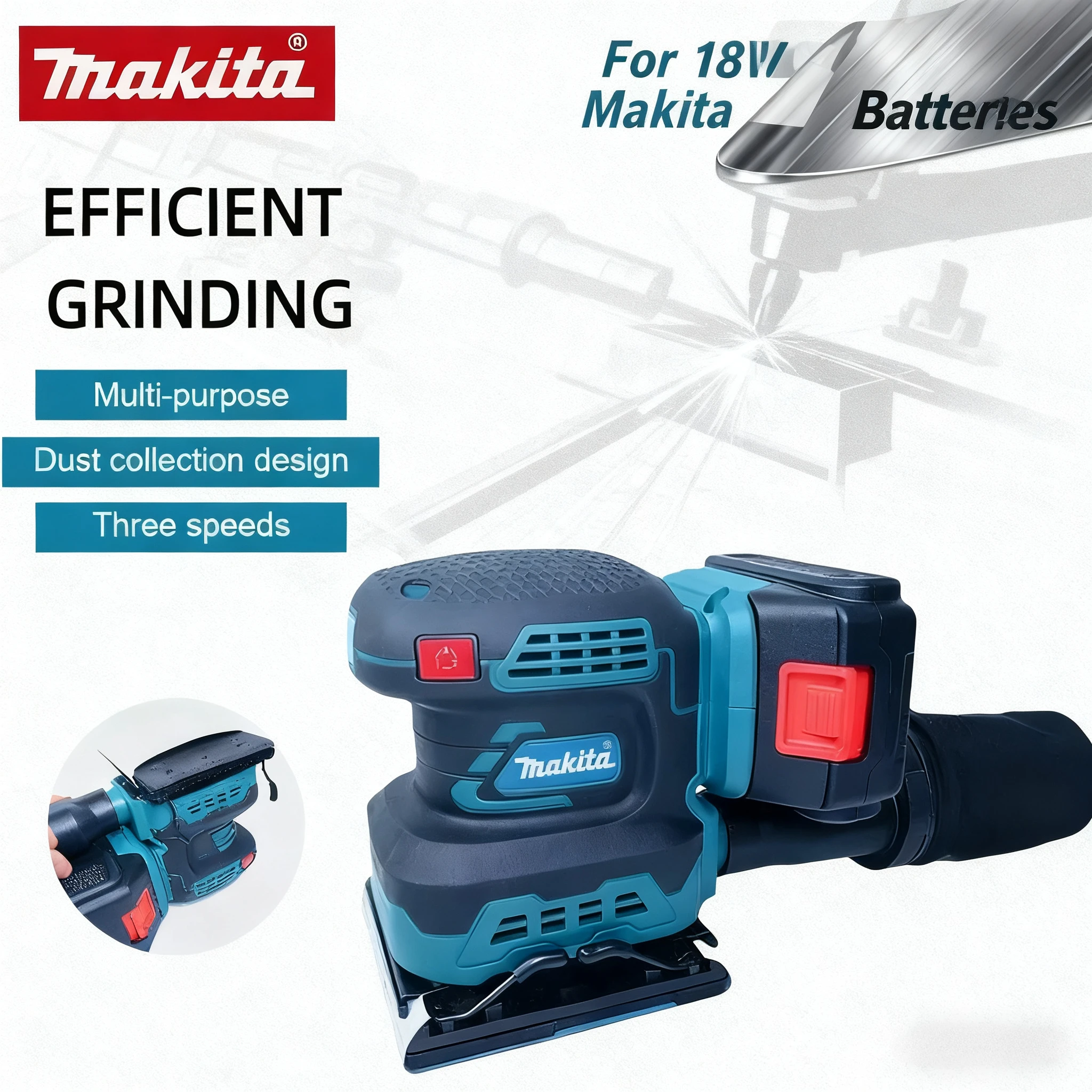 

Makita 18V Handheld Flat Polishing Machine Sanding Cordless Sander Lithium Sandpaper Machine