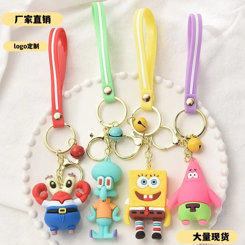 

Kawaii Crab Boss Cartoon Pendant School Star Student Key Chain Anime Cartoon Sponge Baby Key Chain
