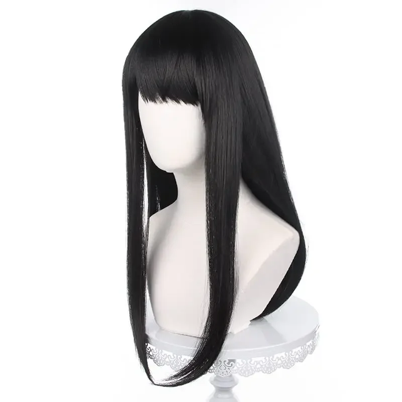 Anime Mitaka Asa noir longue perruque droite Cosplay tronçonneuse homme femme Costume résistant à la chaleur perruque de cheveux pour la fête Halloween