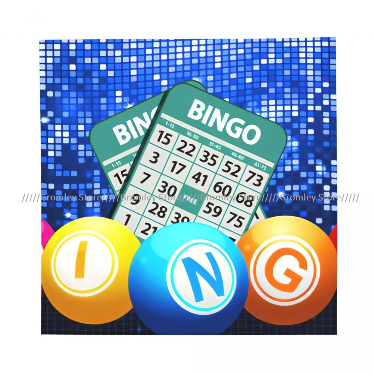 Bingo Balls Mosaic Background Square Bandana Outdoor Sports Headwear Scarf