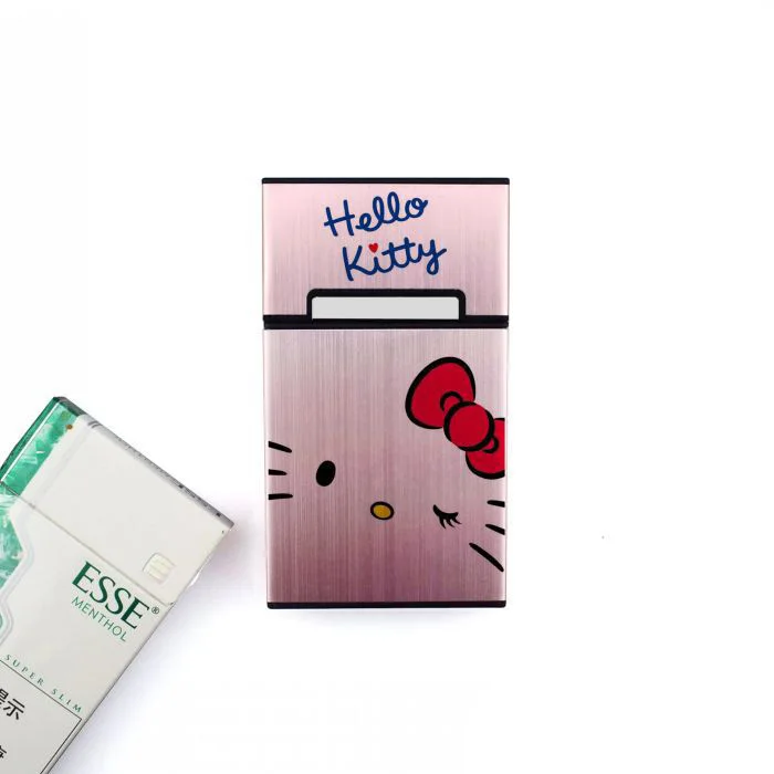 Kawaii Sanrio Hello Kitty Smoke Box Sliding Lid Metal Cigarette Case Hide Cigarette Artifact Cigarette Accessories Holiday Gift