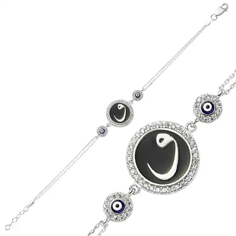 Silver Evil Eye Vav Women's Bracelet Zircon Stone 925 Sterling Jewelry Wedding Party Birthday Gift - Box -for-laides-Fashion