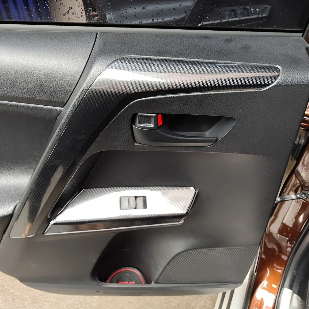 Auto-Styling In Fibra di Carbonio Interni Auto Console Centrale Cambia Colore Stampaggio Decalcomanie Per Toyota RAV4 2013-2019