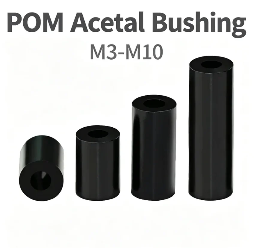 Black POM Acetal Spacers Washers  Hollow Standoffs  Insulating Screw Sleeves M3 M4 M5 M6 M8 M10