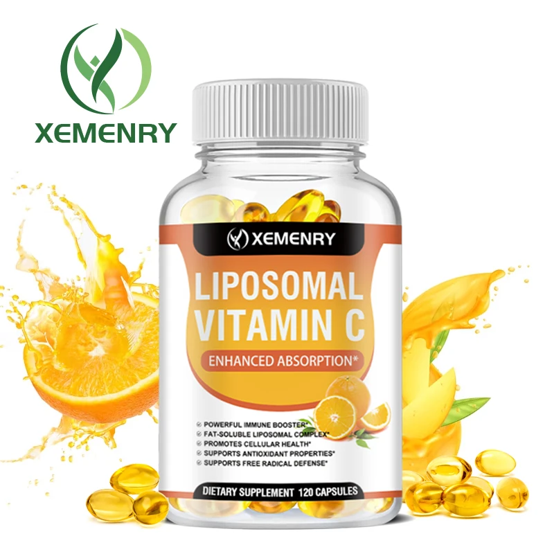 Liposomal Vitamin C Capsules - Promotes Collagen Production, Anti-aging, Reduces Wrinkles, Supports Skin and Brain Health