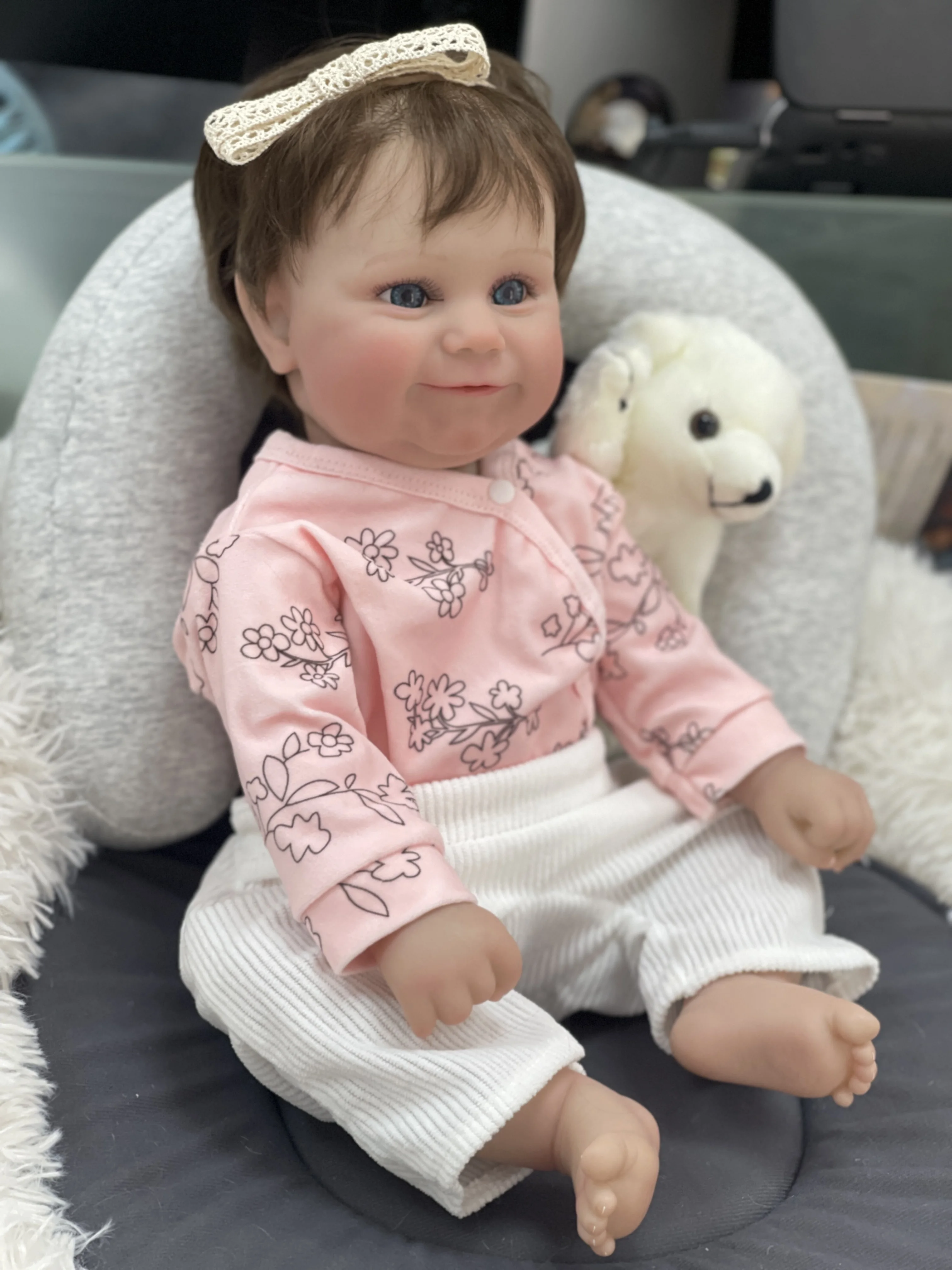 48CM Maddie Cloth Body/Full Vinyl Body Already Finished Paint Lifelike Reborn Doll With Visible Veins Hand Rooted Hair