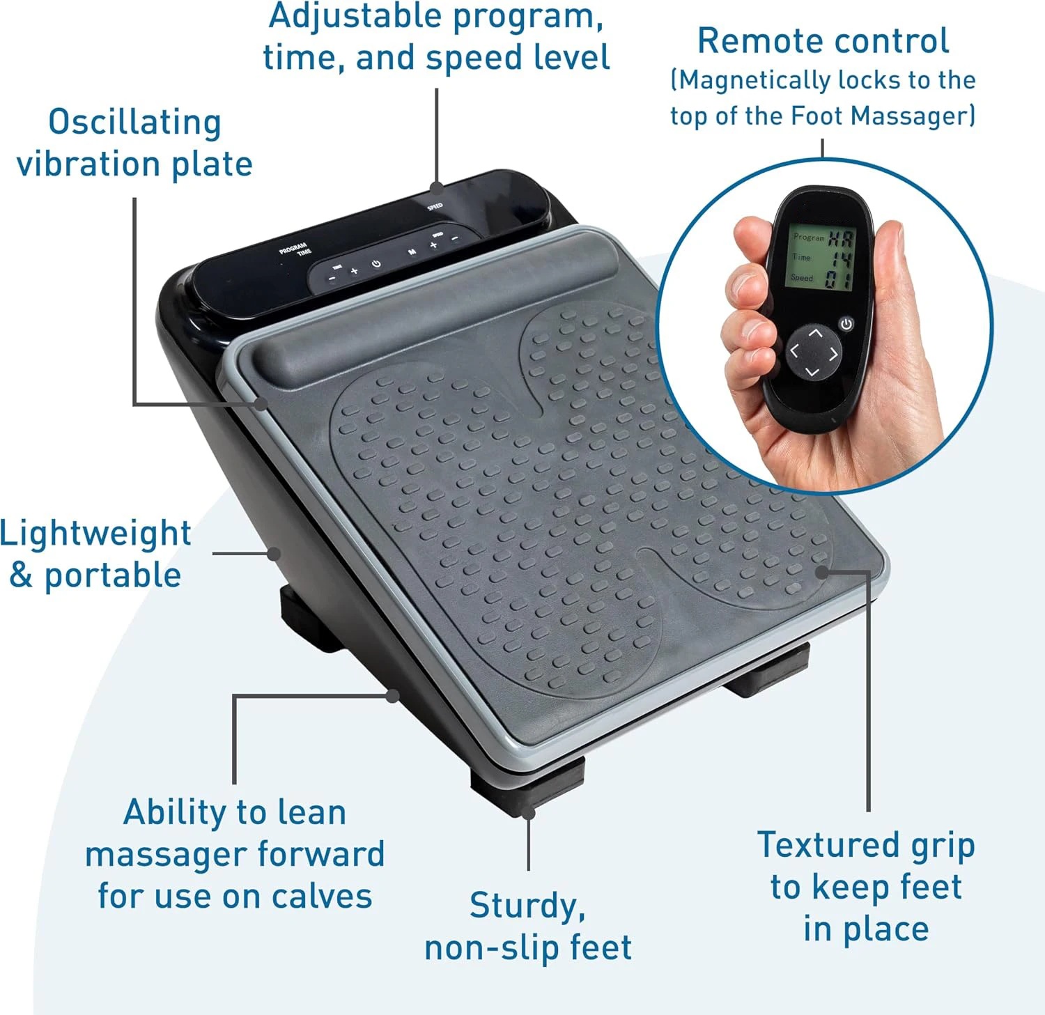 Foot Massager Deep Tissue Vibration Therapy with Remote Control for FastRelief Neuropathy Plantar Fasciitis Improves Circulation - view 5