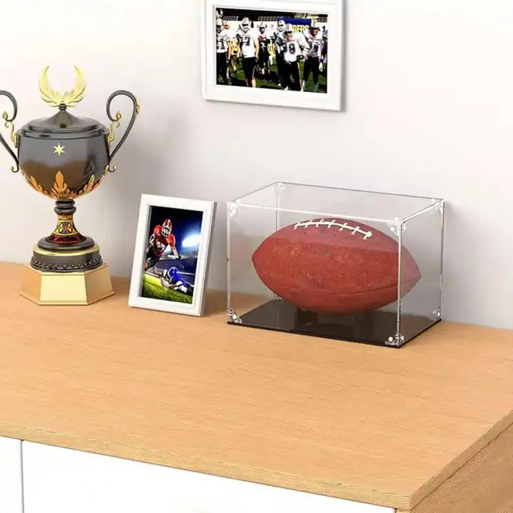 32*19*18cm Acrylic Football Display Transparent Case Dustproof Wall-Mounted Clear Box Display Shelf Soccer Ball Case Collection