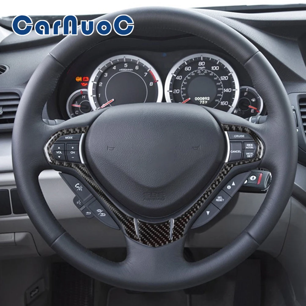 

Carbon Fiber Stickers Car Steering Wheel Decorative Strip For Honda Acura TSX 2009 2010 2011 2012 2013 2014 Interior Accessories