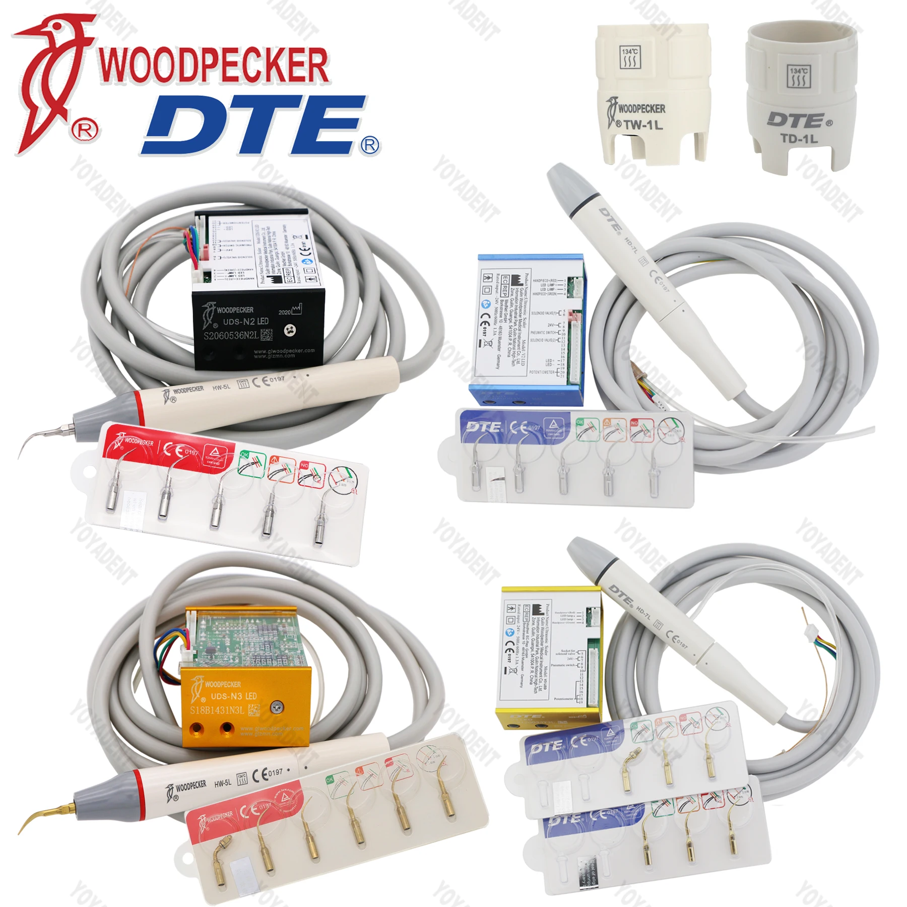 Original Woodpecker DTE Dental Ultrasonic Scaler Build-In UDS LED N2 N3 LED V2 V3 Fit EMS NSK ACTEON SATELEC Teeth Whitening