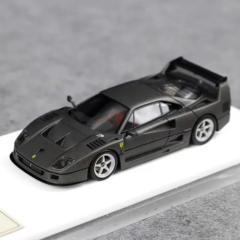 1:64 Prune Horse F40 GTE wersja alarmowa Metal czerwony lodowy niebieski, żywiczny statyczny model symulacyjny samochodu, kolekcja dla dorosłych.