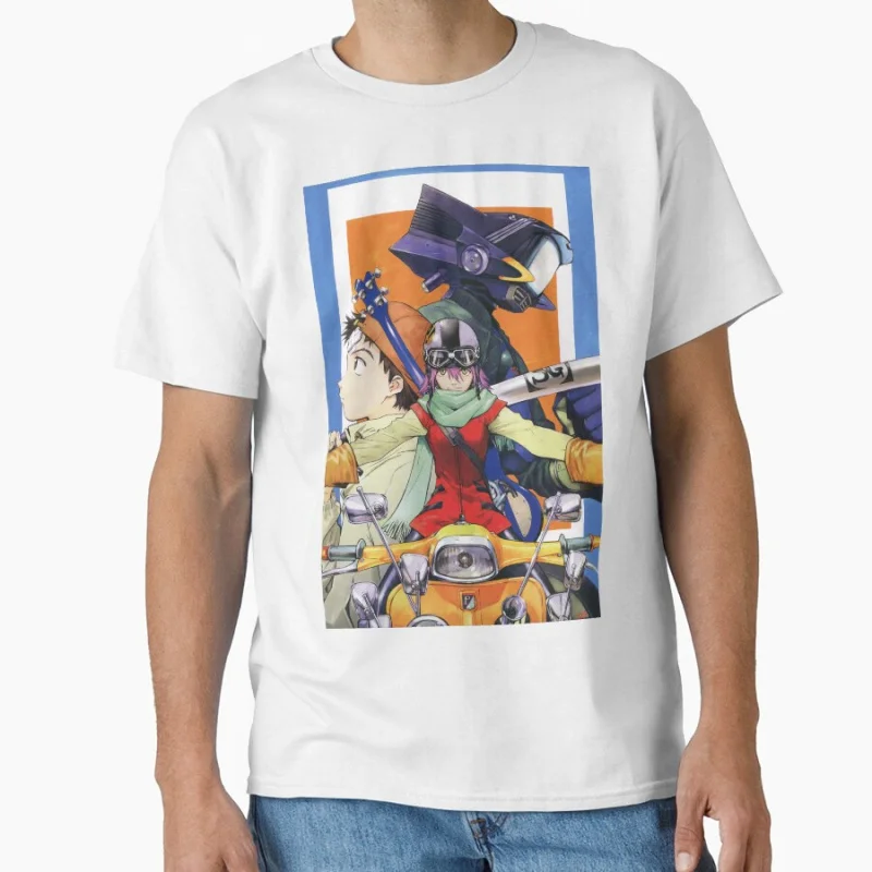 

1027 Fooly Cooly FLCL Anime T shirt for man Large size Tops Gift Manga Graphic Print Y2k Clothes Cartoon Tee