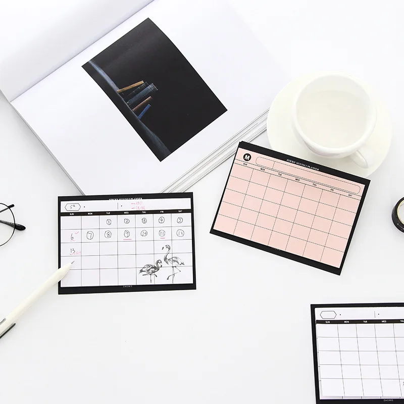 1pcs Creative and Simple Desktop Schedule This Month’s Plan Book Study Tearable Note Book Work Efficiency Summary Sticky Note