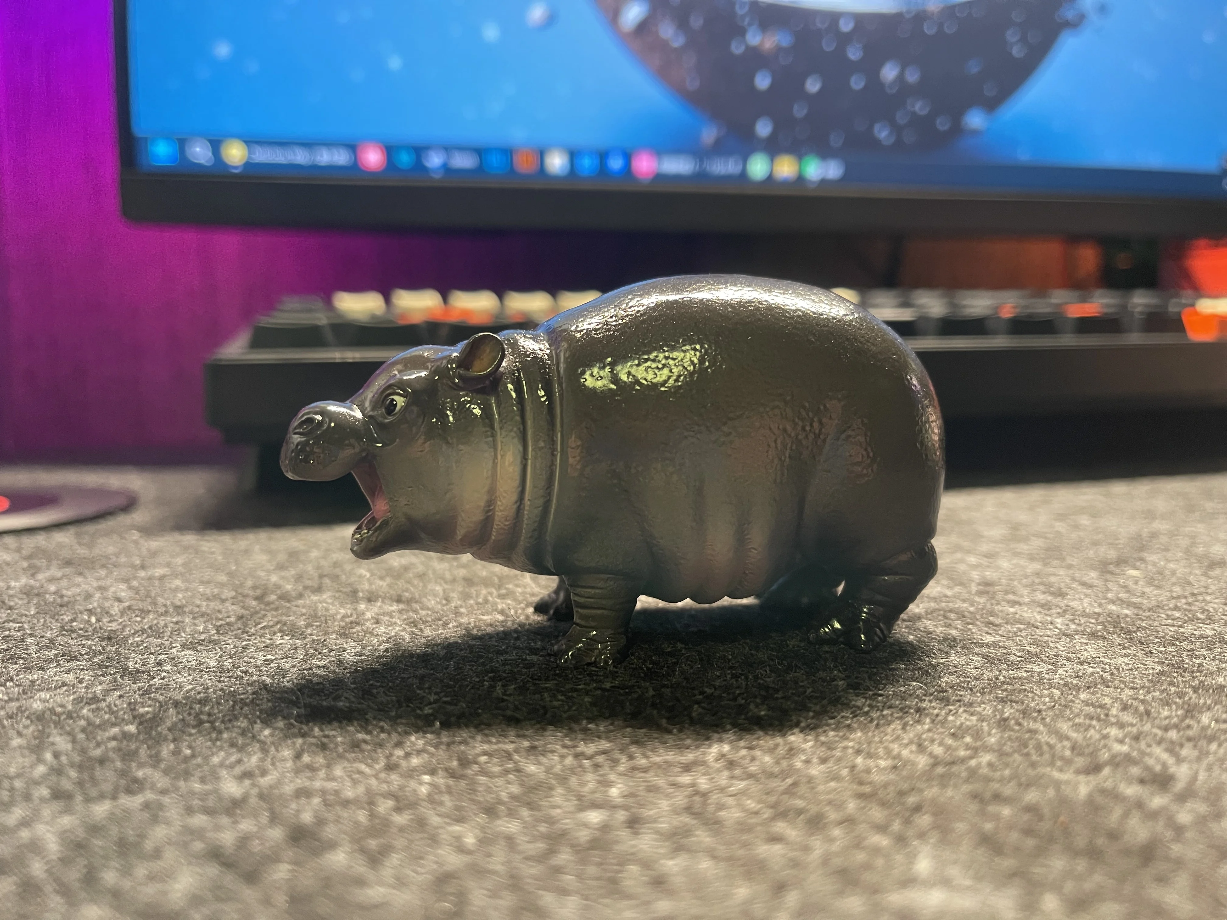 JXK-Figurine d'animal hippopotame Cub EWdeng, overIkBouncing, modèle de décoration