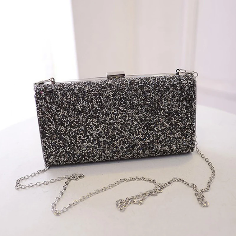 Women Evening Clutch Bag Female Crystal Day Clutch Wedding Purse Party Banquet Gold Silver Clutches Bag Sequin Shoulder 2023