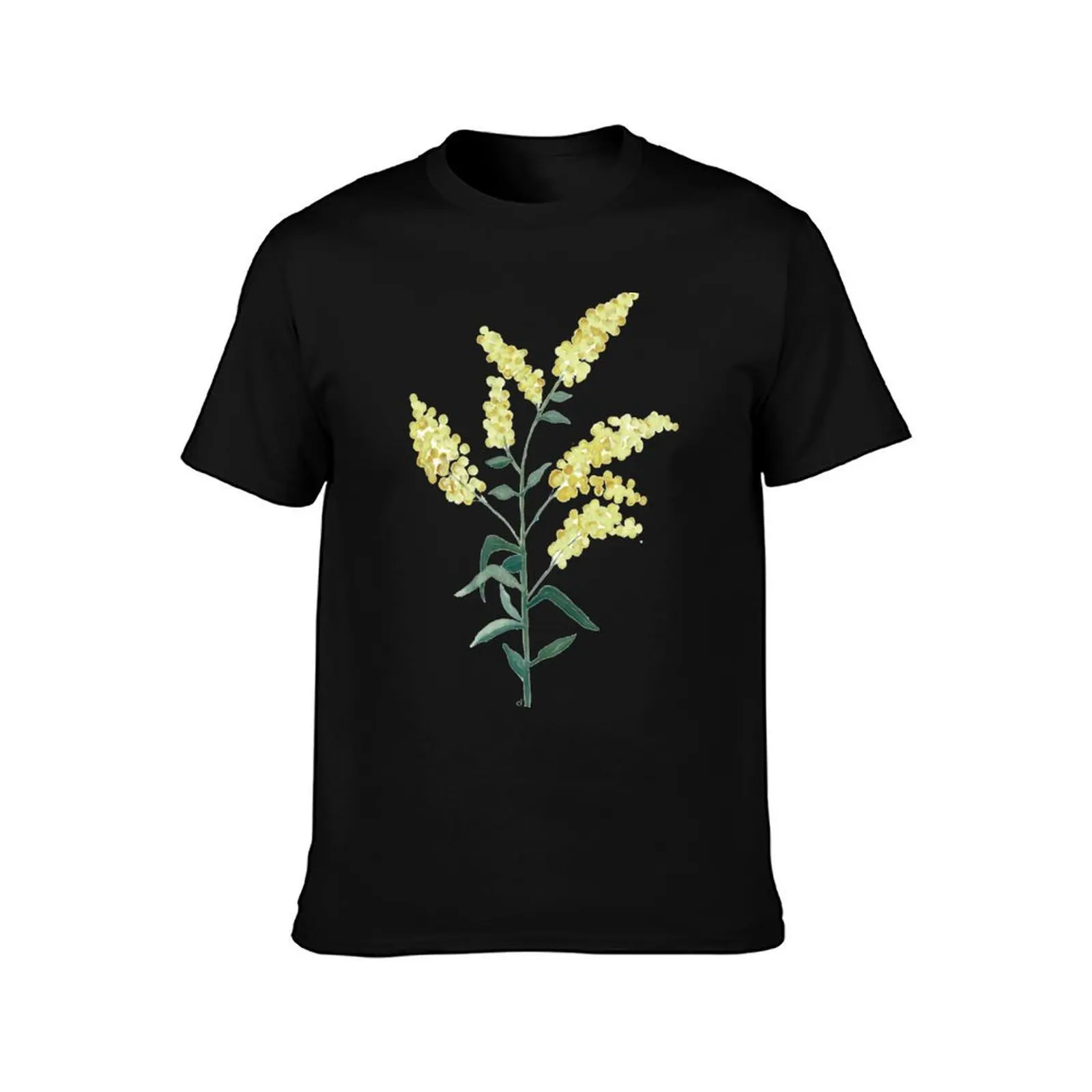 Wattle tree branch T-Shirt, Summer Casual Cotton Tee, Oversized Streetwear Tops, Vintage Graphic Print, Loose Fit Short Sleeve