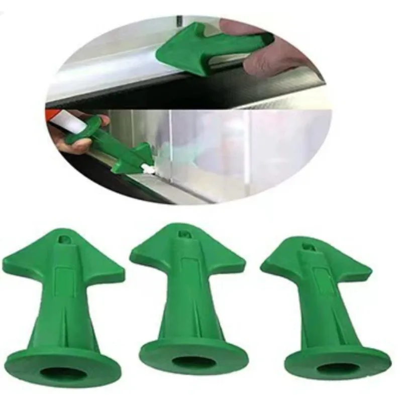 3Pcs Reusable Multi-functional Sealant Nozzle Scraper Kit Caulking Tools For Kitchen Bathroom Floor Tile Grout Home Improvement
