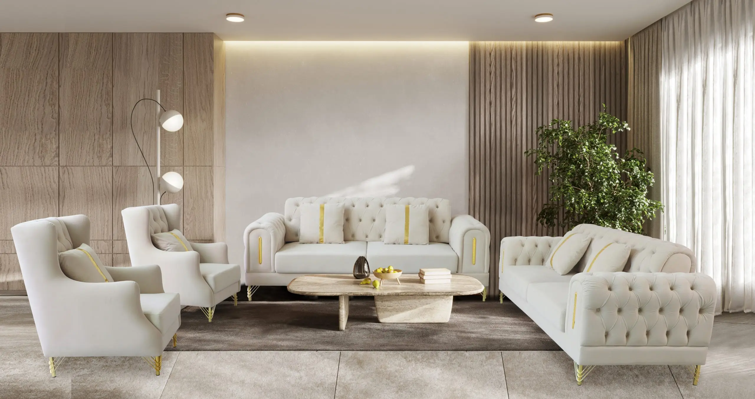 

Luxury Modern 2+3 Tufted Sofa Set for Living Rom Wholesale New Style Chairs+Sofa Living Room Set and Hotel Hall