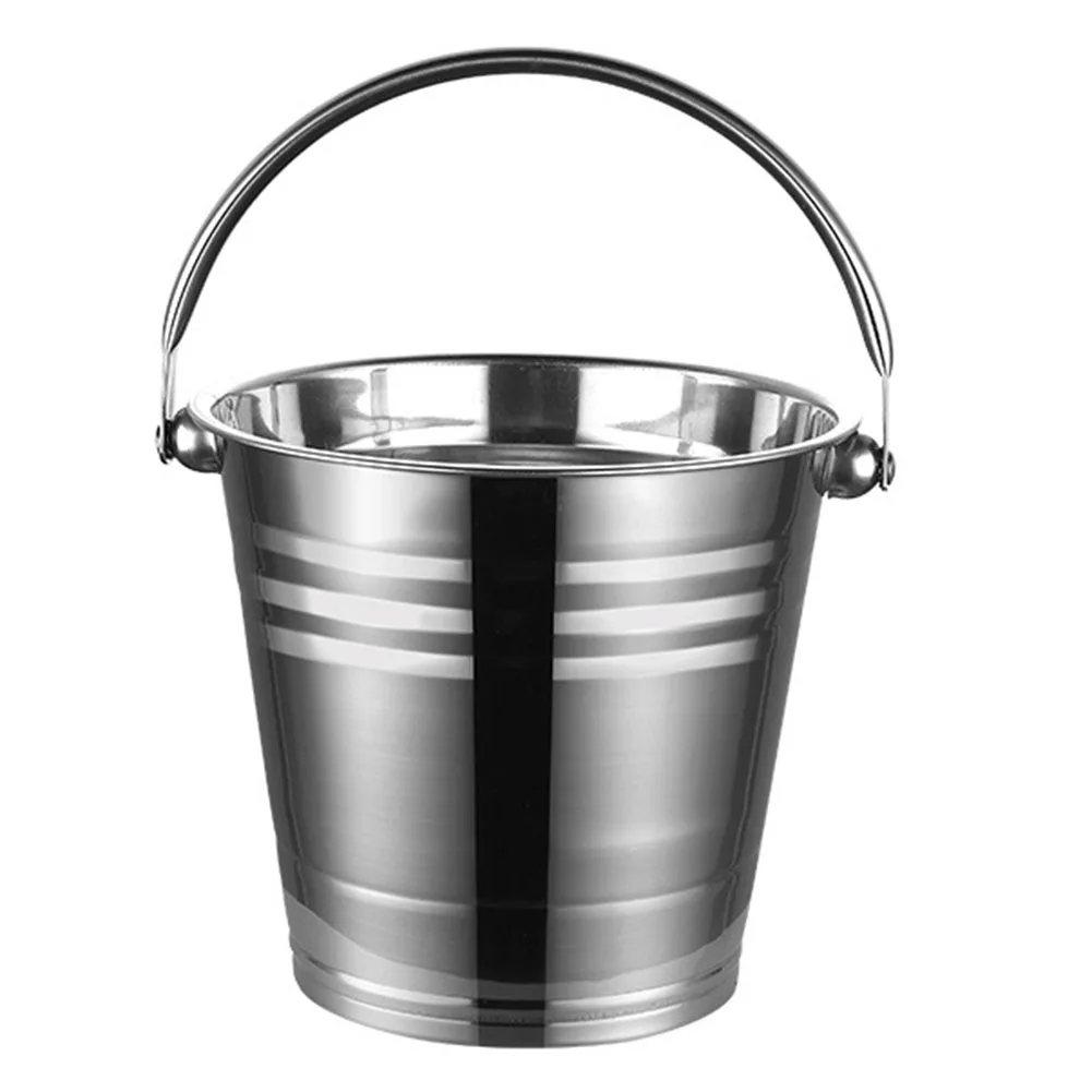 Stainless Steel Ice Bucket Bar Ice Bucket Creative Mini Ice Bucket With Clip Beer Red Wine Household Creative Ice Cube Bucket