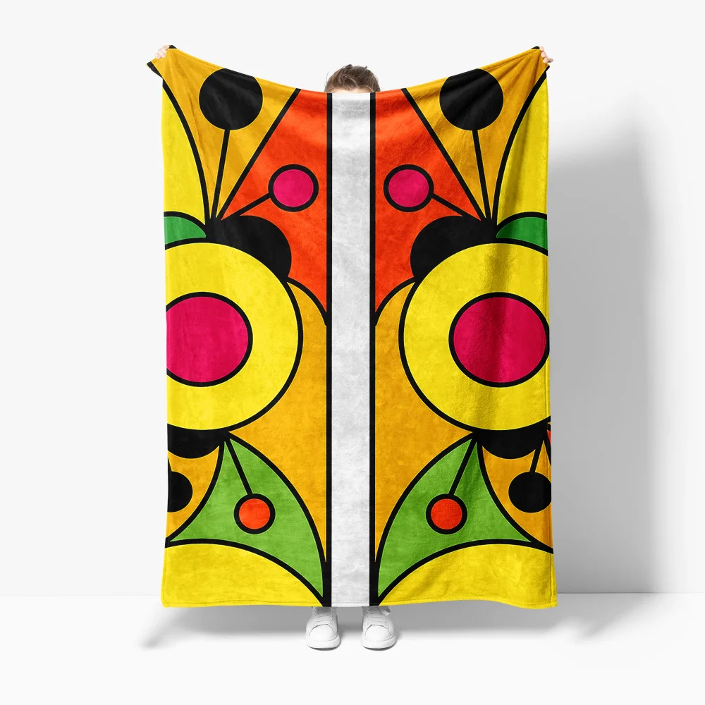 

Geometric Abstract Colorful Print Blanket Throw Sofa Bed Decorative Throw Blanket for Living Room Bedroom