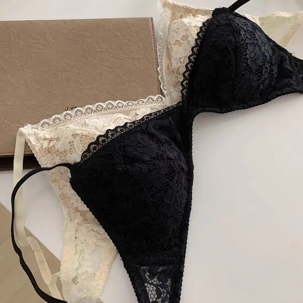 Fashion Sweet Wireless Deep V Bra Anti-sagging Shockproof Underwear for Women Thin Lingerie Lace Push Up Bra Gifts