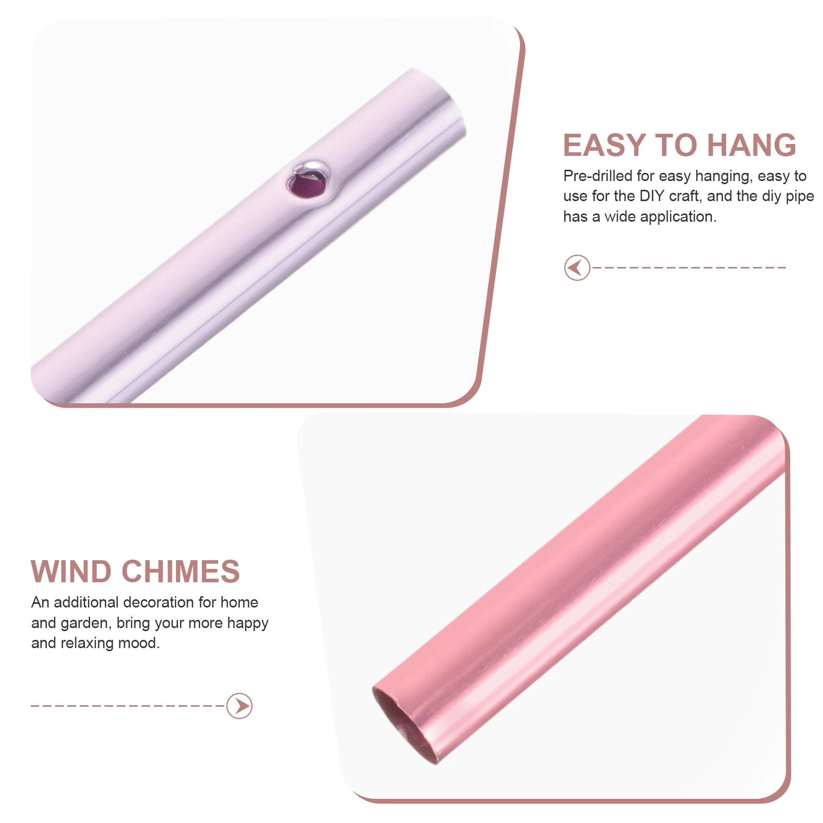 

12 Pcs Colorful Wind Chime Tube Tubes Chimes Metal Diy Pipe Ornaments Component