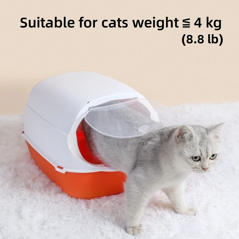 

Cat Litter Box, Enclosed Sandbox, Pet Potty, Anti-splash Toilet, Cat Litter Tray with Scoop, Cleaning Supplies