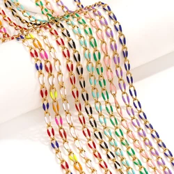 1 Meter Enamel Twisted Chain Stainless Steel Cable Rolo Link Body Gold Chain Belt for Jewelry Making DIY Necklace Bracelet Lots
