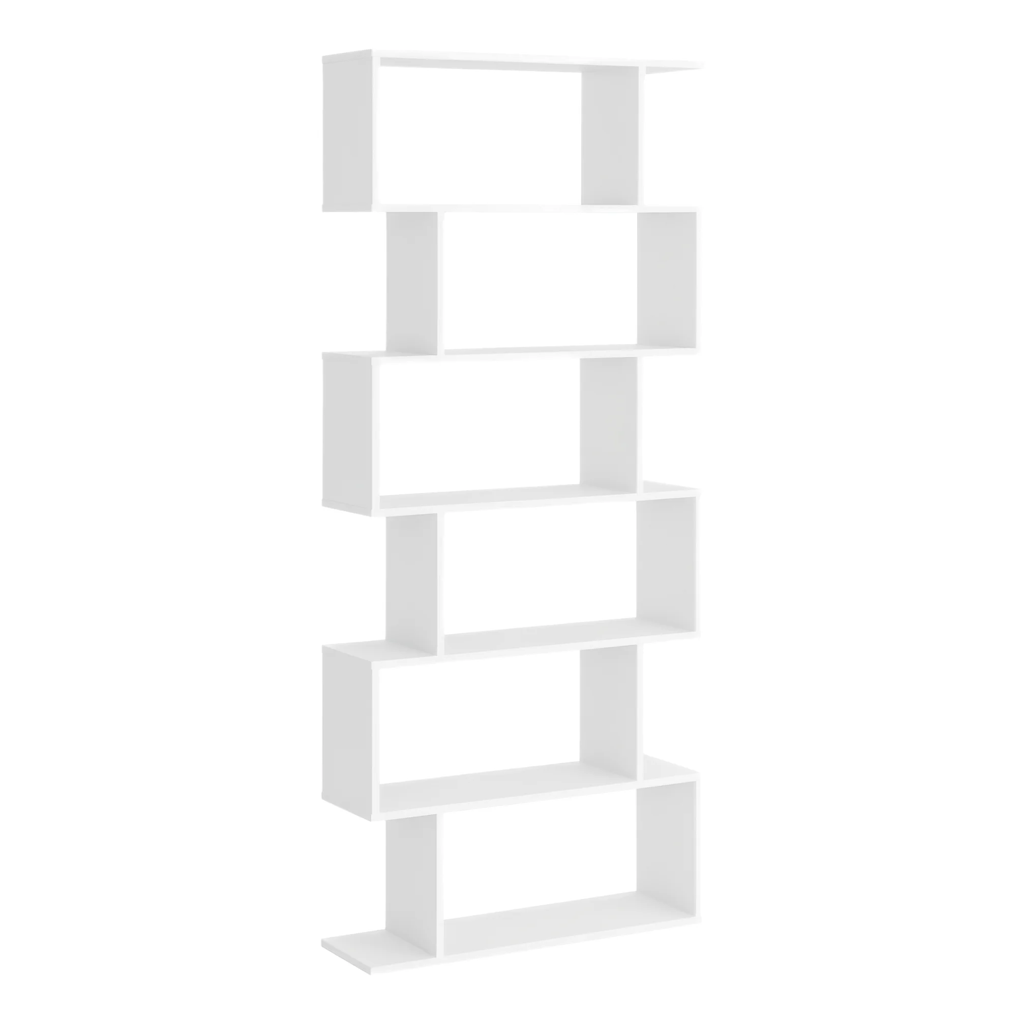 HOMCOM Estantería para Libros Moderna Librería con 6 Estantes para Comedor Salón Estudio 80x23x192 cm Blanco