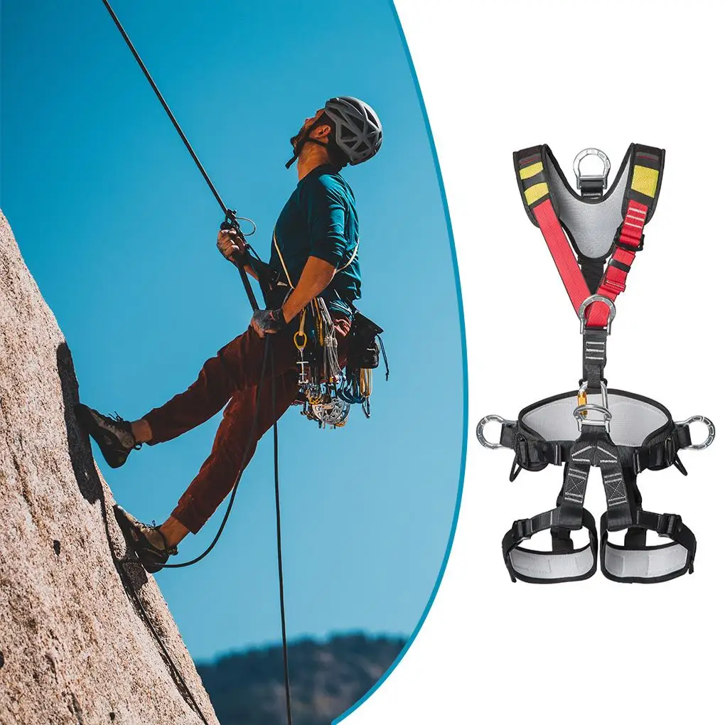 Outdoor Rock Climbing Harness Rescue Expansion Five-point Aerial Work Full Body Safety Belt Inverted Protection Safety Belt