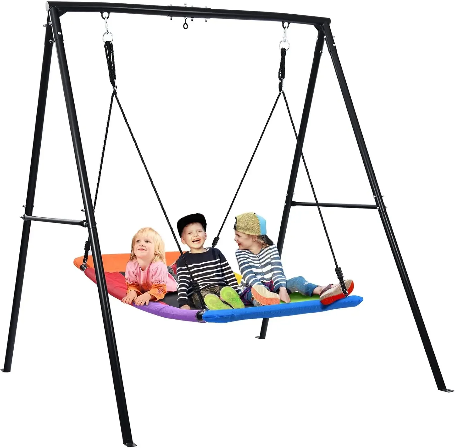 Sets for Backyard, 440lbs Heavy Duty A-Frame Metal Swing Stand with 60