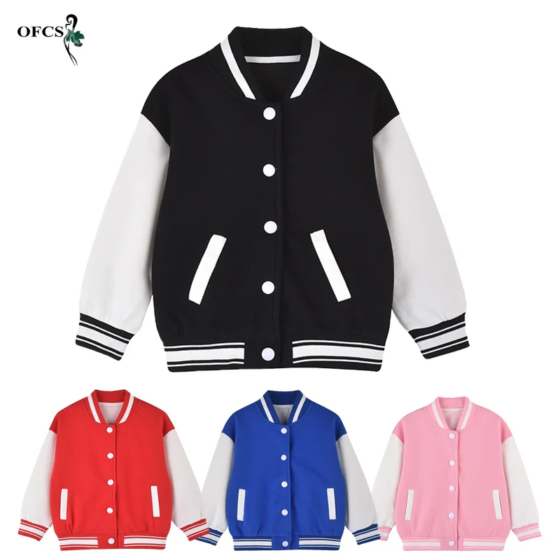 Autumn Kids Jackets For Boys Girls Clothes Children Splicing Sleeve Baseball Uniform Coats School Style Outerwear Warm Sweatshir