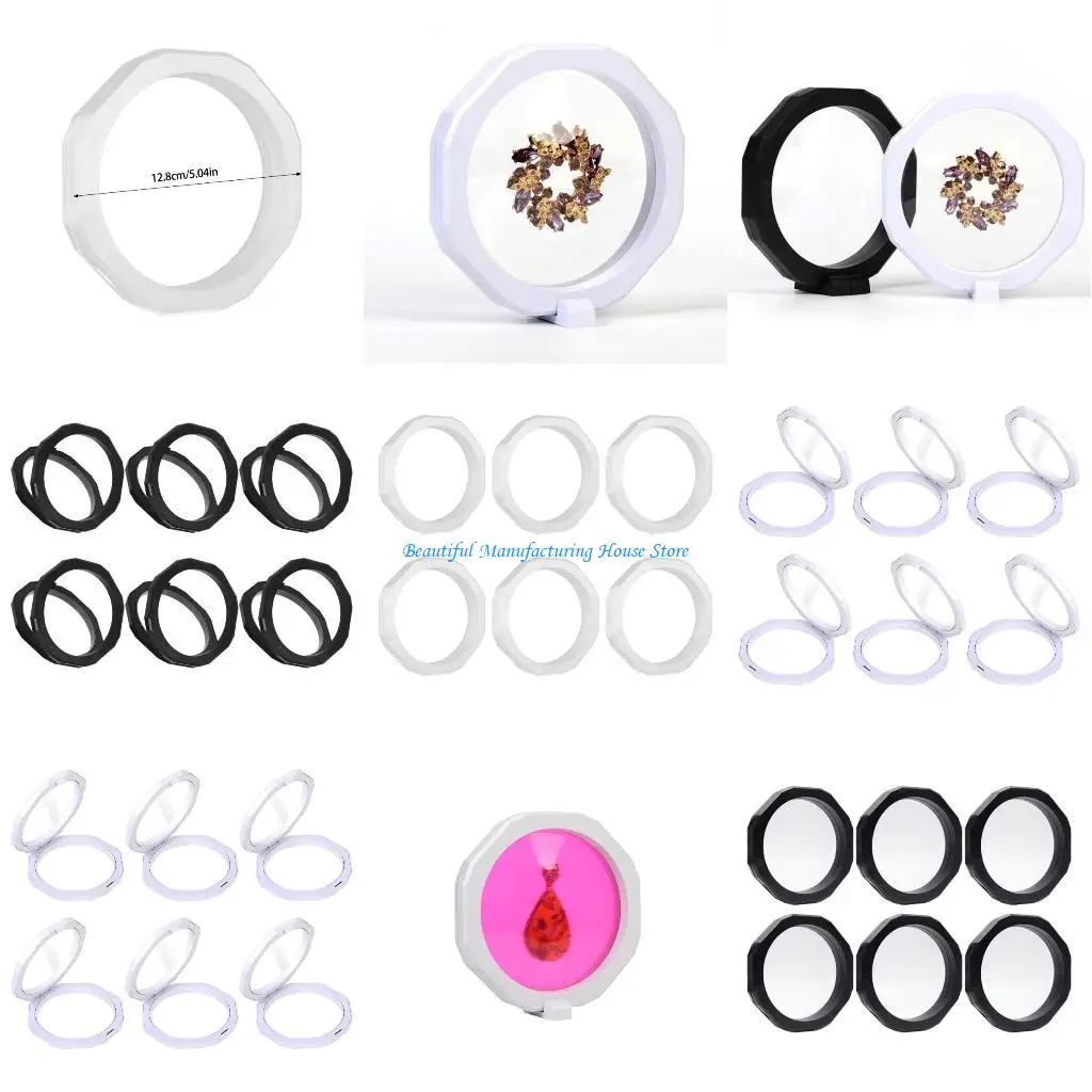 

E56A Set of 6 Suspense Jewelry Packaging Boxes 3D Floating Frame Jewelry Display Holder Multifunctional Jewelry Boxes