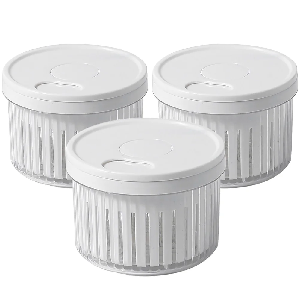 

3 Pcs Onion Ginger Garlic Storage Box Food Grade PP Material Reusable Fridge Containers Sealed Keeper Vegetable Produce