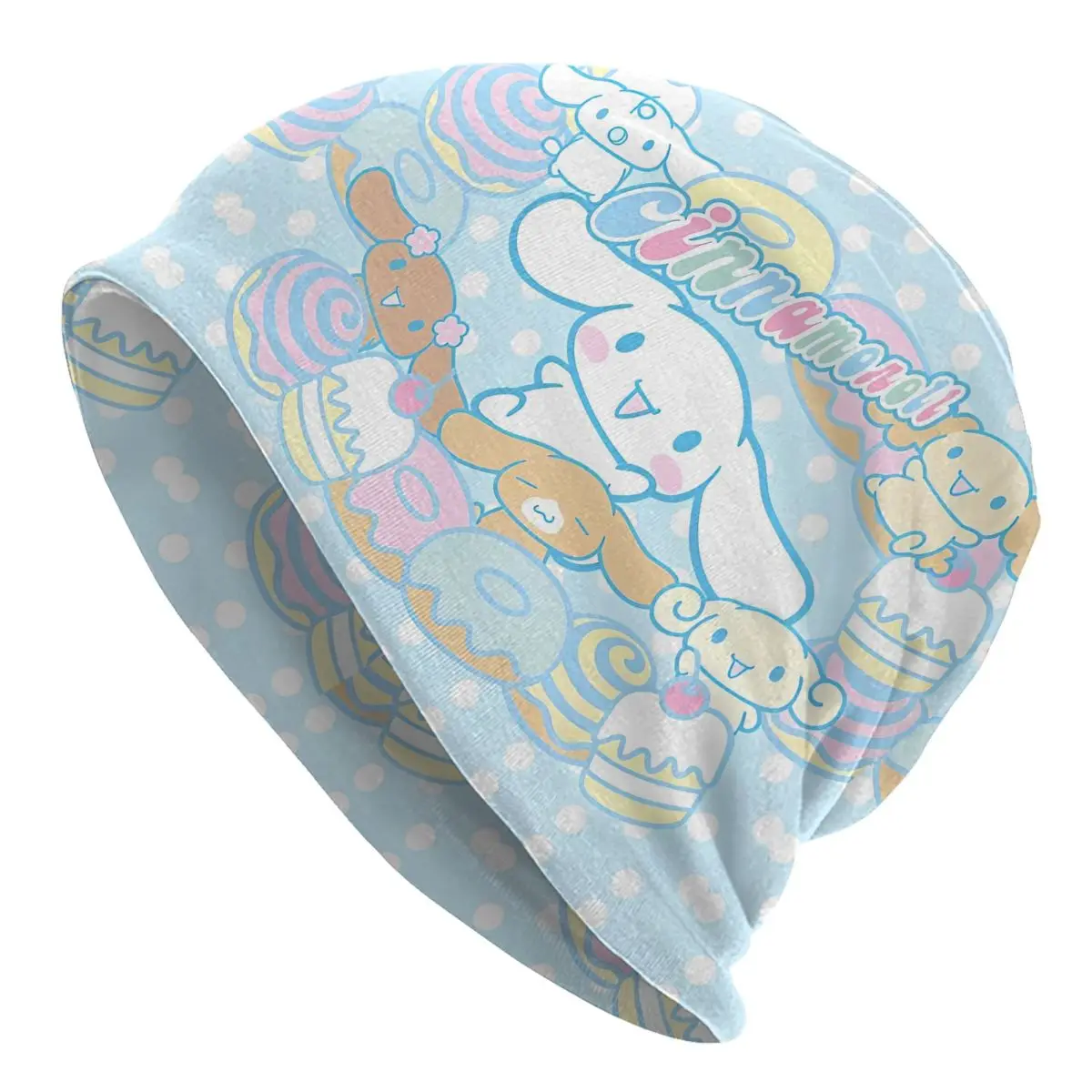 

Cute Cinnamoroll Skullies Beanies Hats Cartoon Fashion Men Women Street Caps Warm Multifunction Bonnet Hat